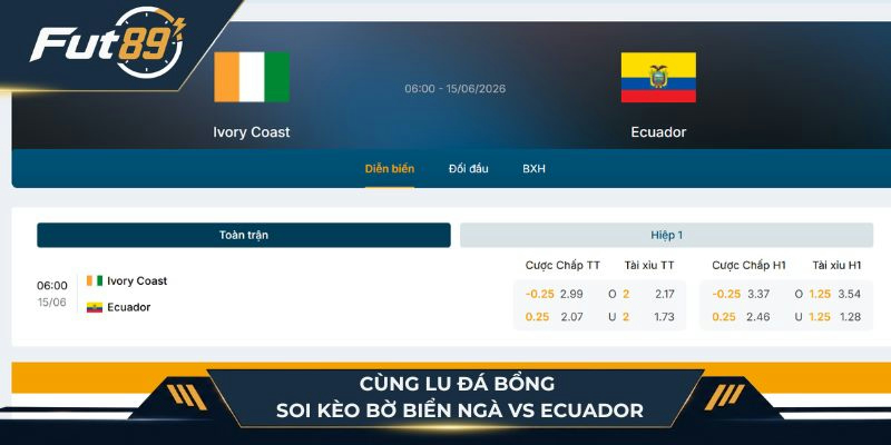 Cùng Lu Đá Bổng soi kèo Bờ Biển Ngà vs Ecuador