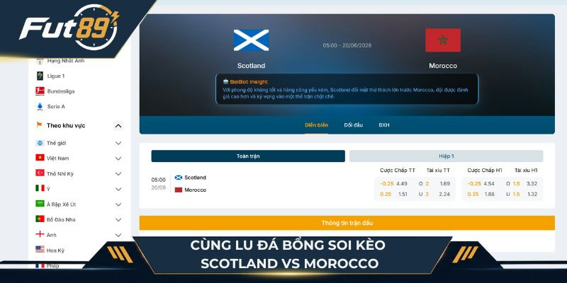 Cùng Lu Đá Bổng soi kèo Scotland vs Morocco