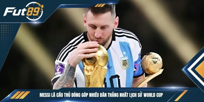Messi là cầu thủ đóng góp nhiều bàn thắng nhất lịch sử World Cup 