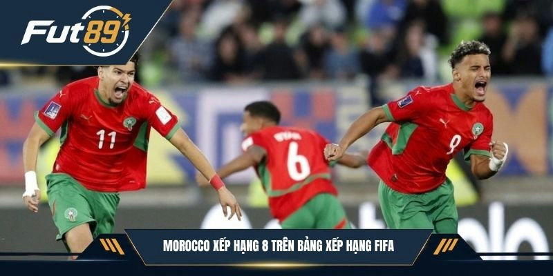 Morocco xếp hạng 8 trên bảng xếp hạng FIFA