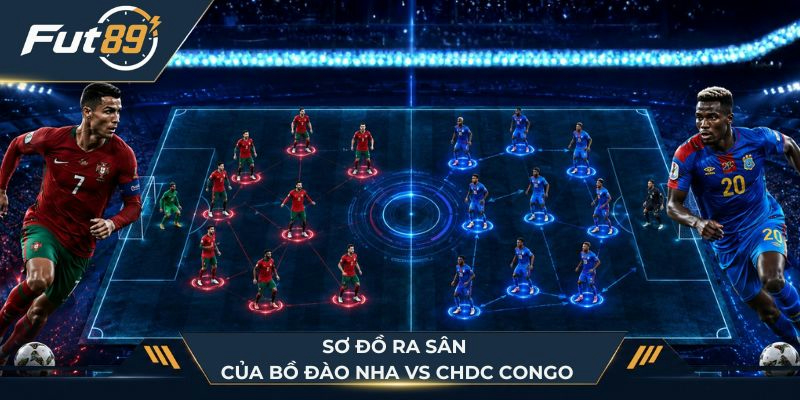Sơ đồ ra sân của Bồ Đào Nha vs CHDC Congo