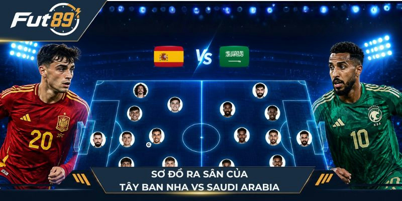 Sơ đồ ra sân của Tây Ban Nha vs Saudi Arabia