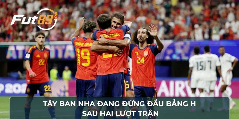 Tây Ban Nha đang đứng đầu bảng H sau hai lượt trận