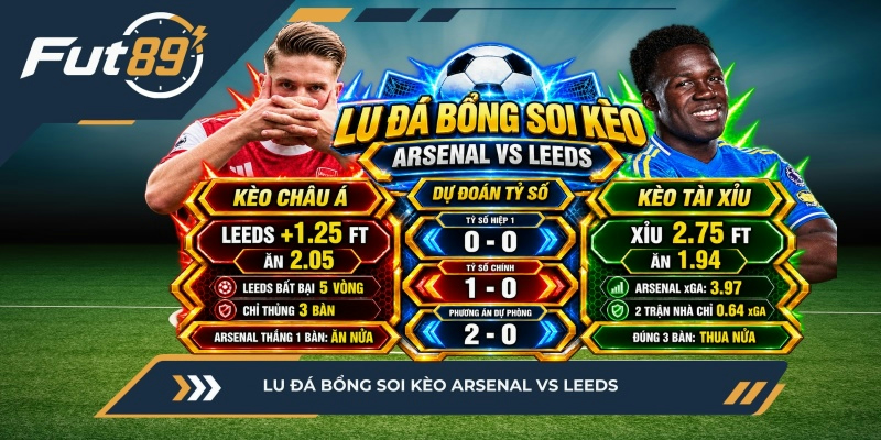 Lu Đá Bổng soi kèo Arsenal vs Leeds