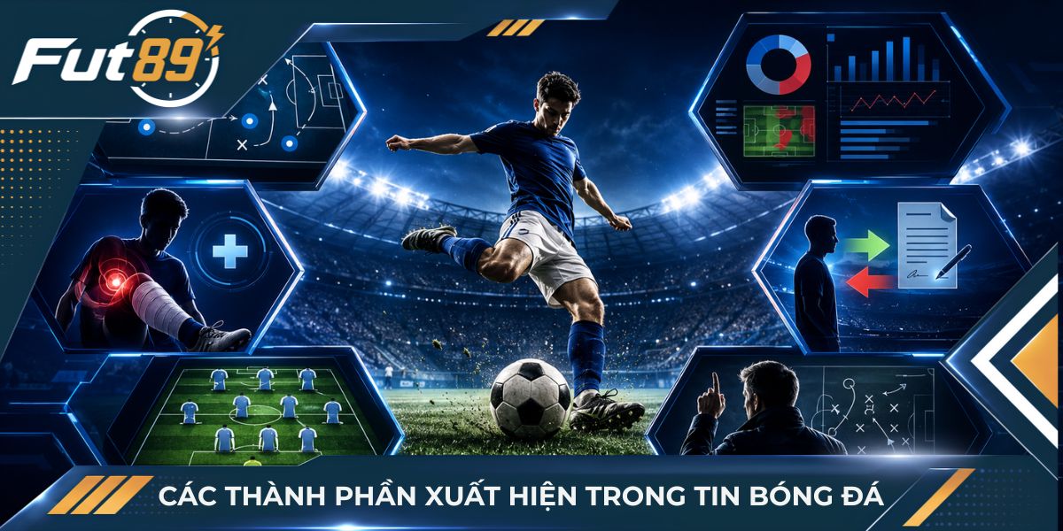 Các thành phần xuất hiện trong tin bóng đá